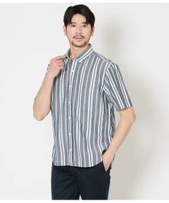 NEWYORKER / ニューヨーカー シャツ・ブラウス | ワイドストライプ サッカー 半袖ショートボタンダウンシャツ