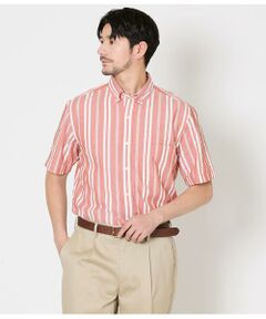 NEWYORKER / ニューヨーカー シャツ・ブラウス | ワイドストライプ サッカー 半袖ショートボタンダウンシャツ