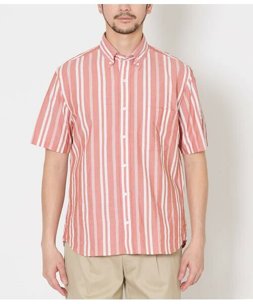 NEWYORKER / ニューヨーカー シャツ・ブラウス | ワイドストライプ サッカー 半袖ショートボタンダウンシャツ | 詳細11