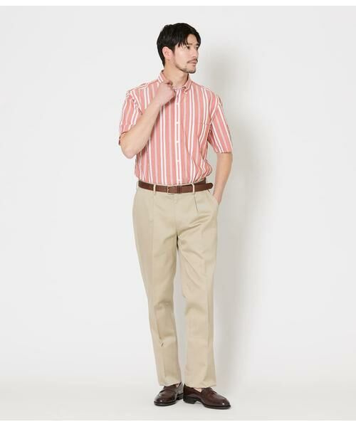 NEWYORKER / ニューヨーカー シャツ・ブラウス | ワイドストライプ サッカー 半袖ショートボタンダウンシャツ | 詳細12