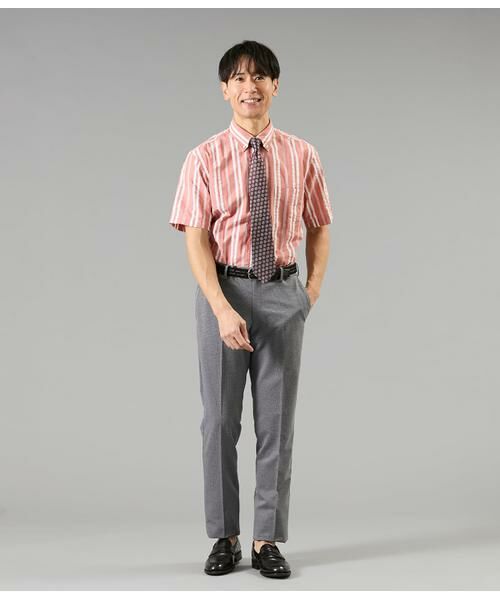 NEWYORKER / ニューヨーカー シャツ・ブラウス | ワイドストライプ サッカー 半袖ショートボタンダウンシャツ | 詳細13