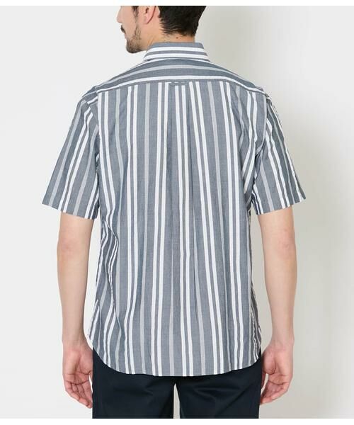 NEWYORKER / ニューヨーカー シャツ・ブラウス | ワイドストライプ サッカー 半袖ショートボタンダウンシャツ | 詳細2