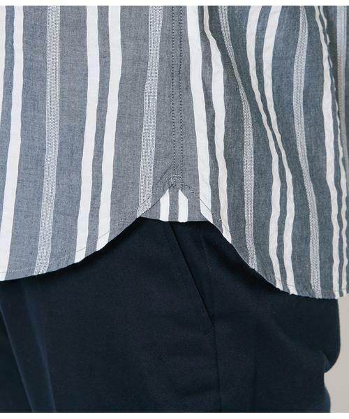 NEWYORKER / ニューヨーカー シャツ・ブラウス | ワイドストライプ サッカー 半袖ショートボタンダウンシャツ | 詳細6