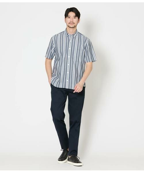 NEWYORKER / ニューヨーカー シャツ・ブラウス | ワイドストライプ サッカー 半袖ショートボタンダウンシャツ | 詳細7