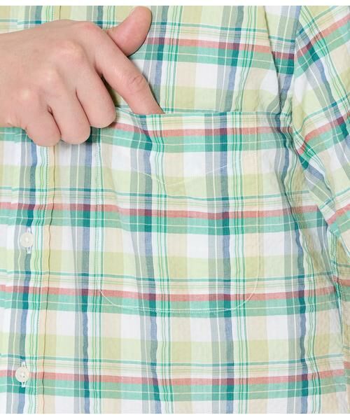 NEWYORKER / ニューヨーカー シャツ・ブラウス | マルチチェック サッカー 半袖ショートボタンダウンシャツ | 詳細4