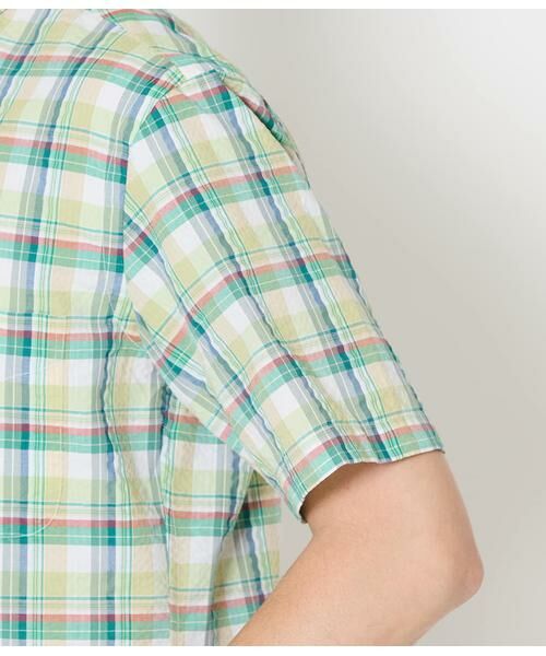 NEWYORKER / ニューヨーカー シャツ・ブラウス | マルチチェック サッカー 半袖ショートボタンダウンシャツ | 詳細5