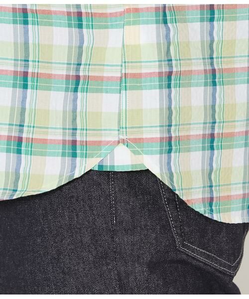 NEWYORKER / ニューヨーカー シャツ・ブラウス | マルチチェック サッカー 半袖ショートボタンダウンシャツ | 詳細6