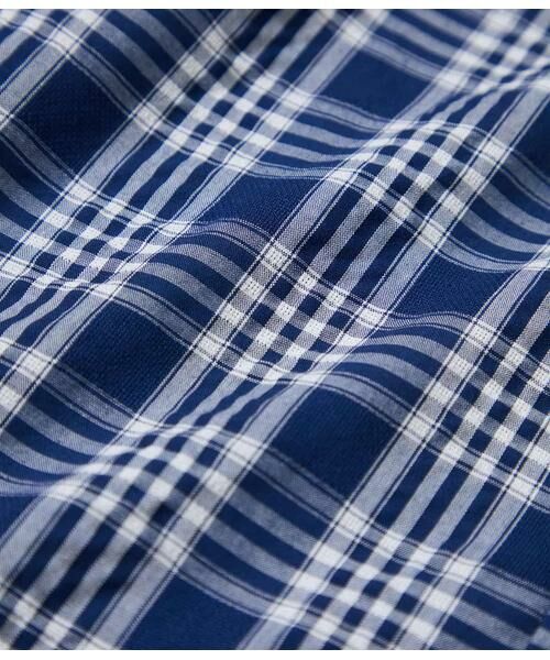 NEWYORKER / ニューヨーカー シャツ・ブラウス | ネイビーチェック サッカー 半袖ショートボタンダウンシャツ | 詳細10