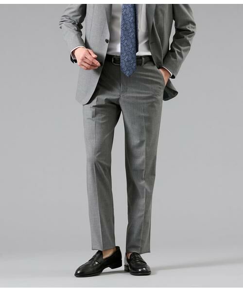 NEWYORKER / ニューヨーカー セットアップ | FLEX COMFORT 千鳥 ジャージー スラックス(セットアップ対応)（ダークグレー）