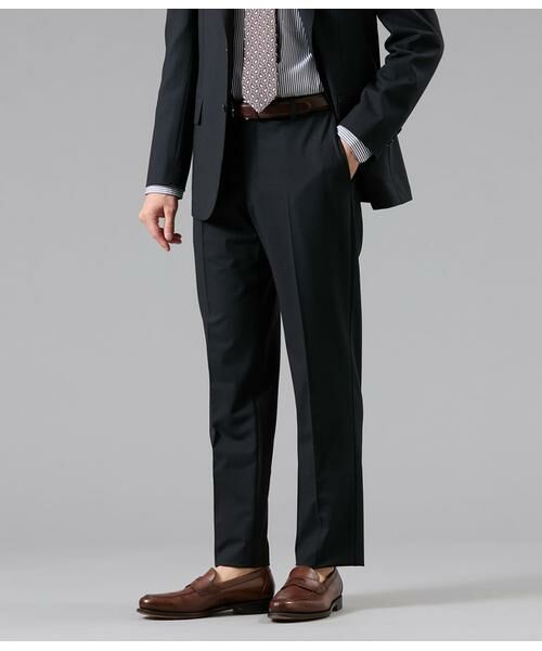 NEWYORKER / ニューヨーカー セットアップ | FLEX COMFORT 千鳥 ジャージー スラックス(セットアップ対応)（ネイビー）