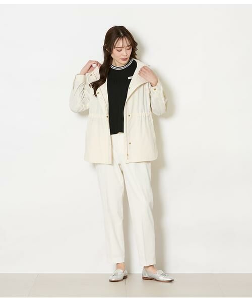 NEWYORKER / ニューヨーカー スラックス・ドレスパンツ | ストレッチツイル ワンタック1タックテーパードパンツ(ホワイト) | 詳細10