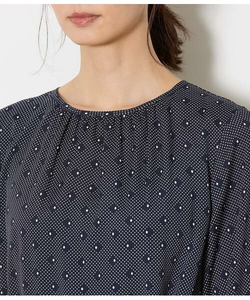 NEWYORKER / ニューヨーカー ミニ丈・ひざ丈ワンピース | ダイヤドットプリント ベルト付きギャザーワンピース | 詳細4