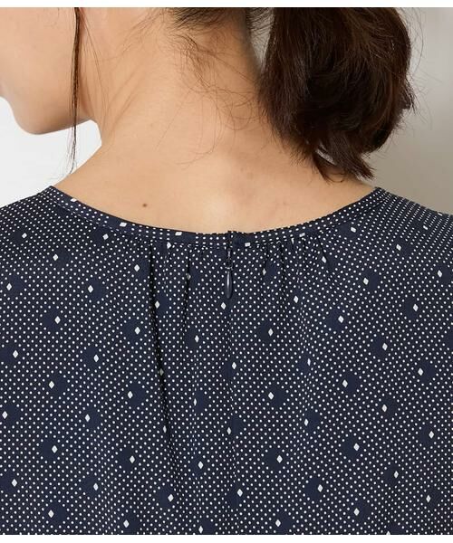 NEWYORKER / ニューヨーカー ミニ丈・ひざ丈ワンピース | ダイヤドットプリント ベルト付きギャザーワンピース | 詳細6