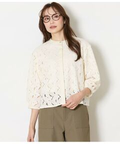 NEWYORKER / ニューヨーカー シャツ・ブラウス | リーフモチーフラッセルレース ブラウスジャケット