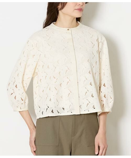 NEWYORKER / ニューヨーカー シャツ・ブラウス | リーフモチーフラッセルレース ブラウスジャケット | 詳細1