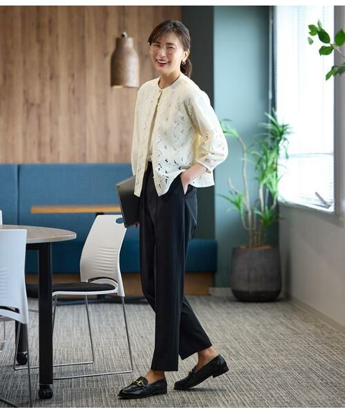 NEWYORKER / ニューヨーカー シャツ・ブラウス | リーフモチーフラッセルレース ブラウスジャケット | 詳細12