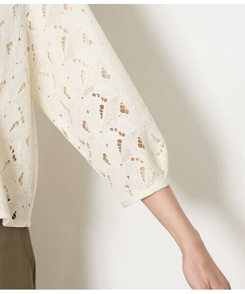 NEWYORKER / ニューヨーカー シャツ・ブラウス | リーフモチーフラッセルレース ブラウスジャケット | 詳細4