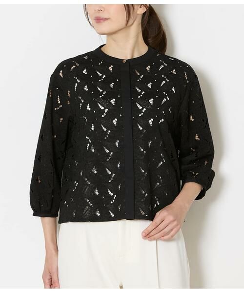 NEWYORKER / ニューヨーカー シャツ・ブラウス | リーフモチーフラッセルレース ブラウスジャケット | 詳細8