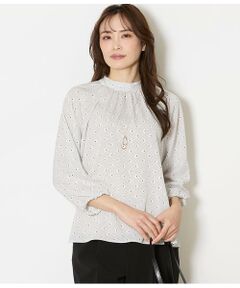 NEWYORKER / ニューヨーカー シャツ・ブラウス | ダイヤドットプリント スタンドネックギャザーブラウス