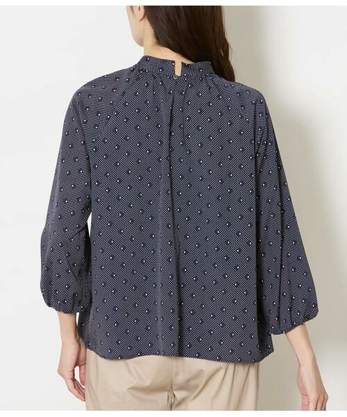 NEWYORKER / ニューヨーカー シャツ・ブラウス | ダイヤドットプリント スタンドネックギャザーブラウス | 詳細2
