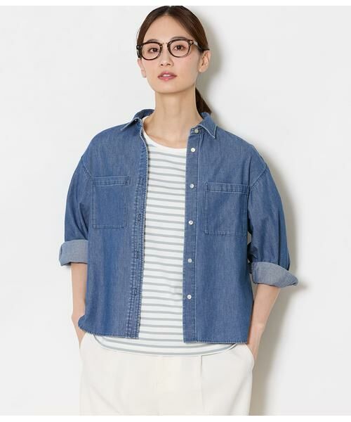 NEWYORKER / ニューヨーカー シャツ・ブラウス | ライトオンスデニムシャツ（ネイビー）
