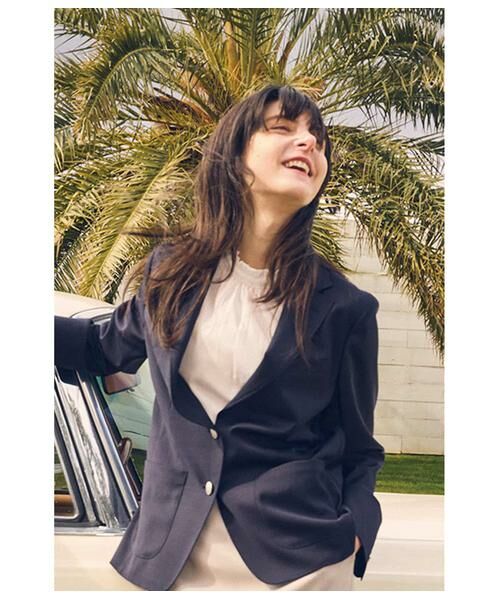 NEWYORKER / ニューヨーカー シャツ・ブラウス | ミニドットデシン スタンドフリル半袖ブラウス | 詳細13