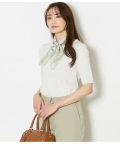 NEWYORKER / ニューヨーカー ニット・セーター | セルロースポリエステル リブクルーネック5分袖プルオーバー