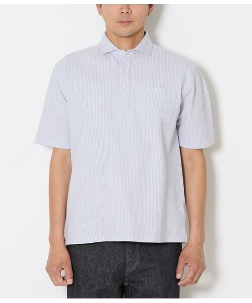 NEWYORKER / ニューヨーカー ポロシャツ | COOL COMFORT サッカーストライプ カッタウェイカラーポロシャツ | 詳細1