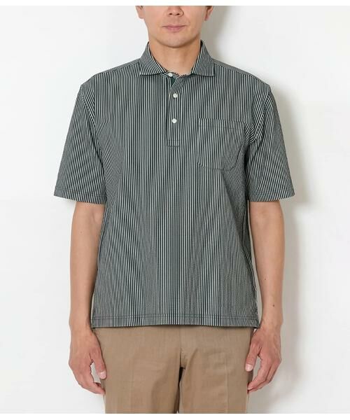 NEWYORKER / ニューヨーカー ポロシャツ | COOL COMFORT サッカーストライプ カッタウェイカラーポロシャツ | 詳細12