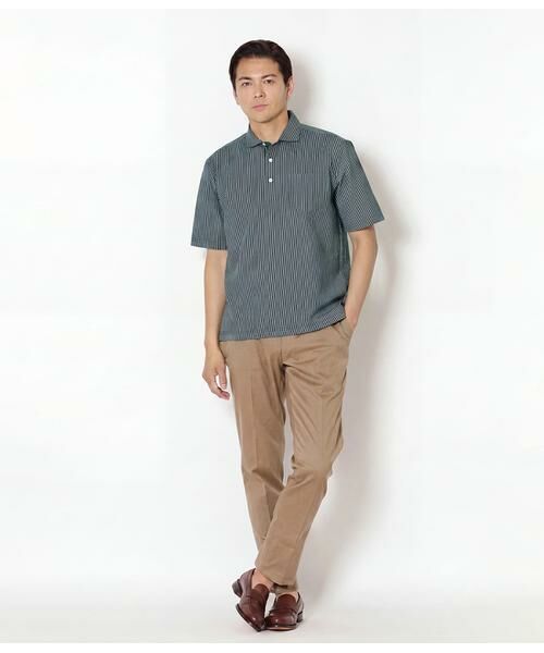 NEWYORKER / ニューヨーカー ポロシャツ | COOL COMFORT サッカーストライプ カッタウェイカラーポロシャツ | 詳細13