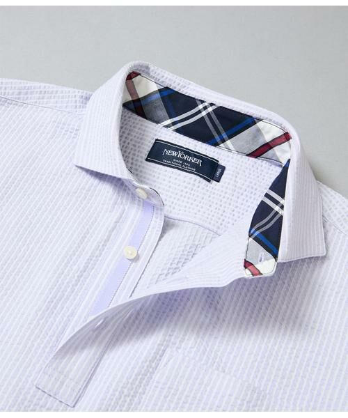 NEWYORKER / ニューヨーカー ポロシャツ | COOL COMFORT サッカーストライプ カッタウェイカラーポロシャツ | 詳細6