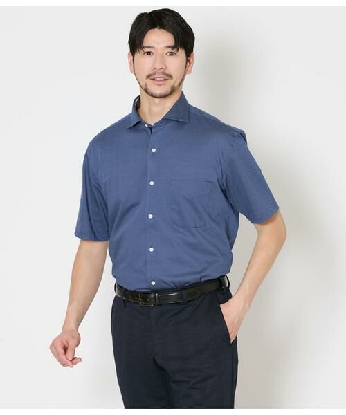 NEWYORKER / ニューヨーカー ポロシャツ | ドビージャカード 前開きカッタウェイポロシャツ（ブルー）