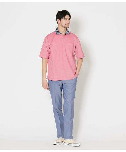 NEWYORKER / ニューヨーカー ポロシャツ | COOL COMFORT カノコ 布帛カッタウェイカラー スキッパーポロシャツ | 詳細10