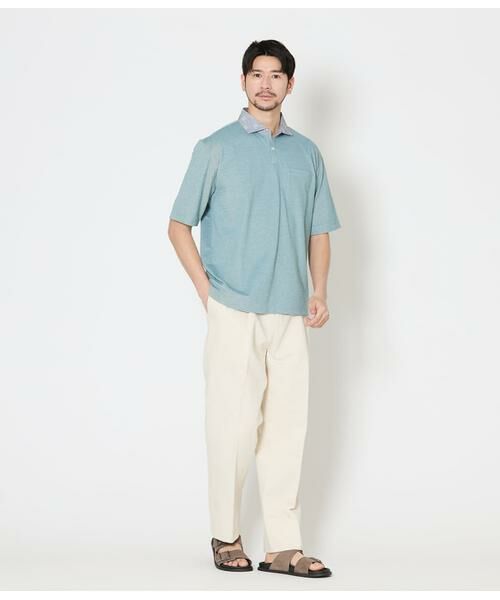 NEWYORKER / ニューヨーカー ポロシャツ | COOL COMFORT カノコ 布帛カッタウェイカラー スキッパーポロシャツ | 詳細13