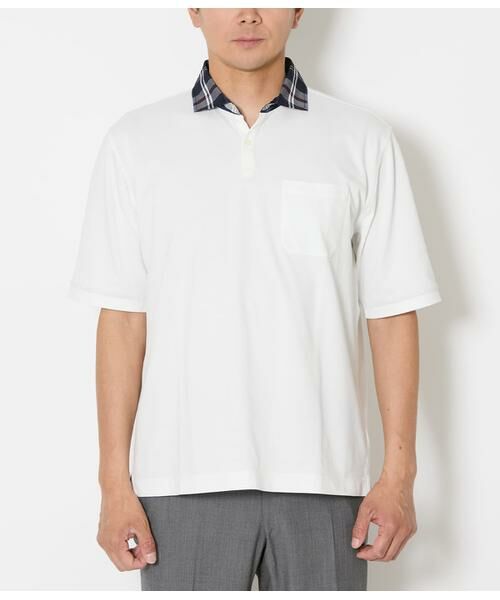 NEWYORKER / ニューヨーカー ポロシャツ | COOL COMFORT ニューヨーカータータン 布帛カッタウェイスキッパーポロシャツ | 詳細1