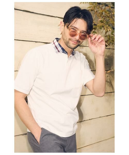 NEWYORKER / ニューヨーカー ポロシャツ | COOL COMFORT ニューヨーカータータン 布帛カッタウェイスキッパーポロシャツ | 詳細10