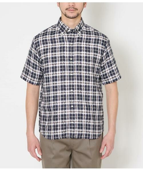 NEWYORKER / ニューヨーカー シャツ・ブラウス | サンライトニューヨーカータータン 半袖ショートボタンダウンシャツ | 詳細1