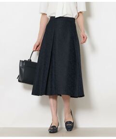 NEWYORKER / ニューヨーカー ミニ・ひざ丈スカート | ブルームジャカード タックフレアスカート