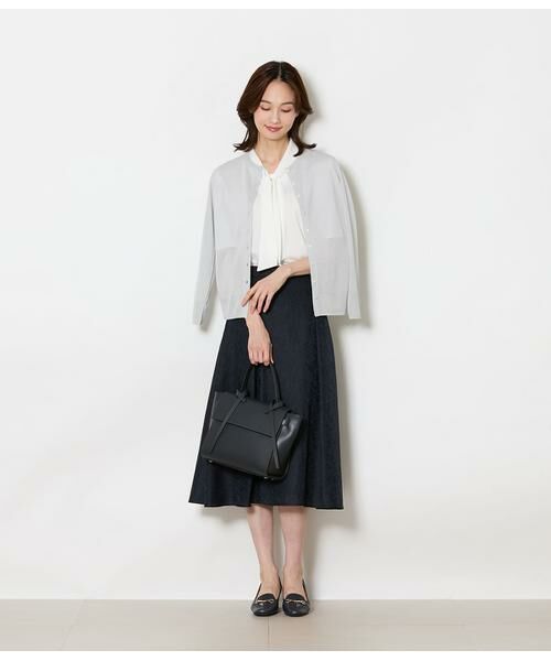 NEWYORKER / ニューヨーカー ミニ・ひざ丈スカート | ブルームジャカード タックフレアスカート | 詳細5