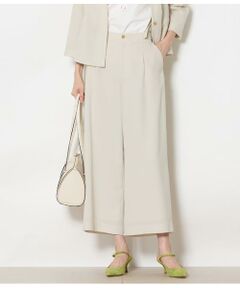 NEWYORKER / ニューヨーカー その他パンツ | リネンライクドライブレンド タックワイドパンツ(ベージュ)