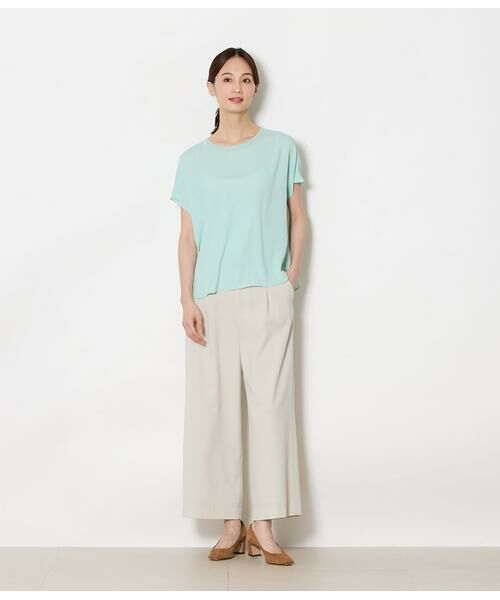 NEWYORKER / ニューヨーカー その他パンツ | リネンライクドライブレンド タックワイドパンツ(ベージュ) | 詳細9