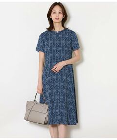 NEWYORKER / ニューヨーカー ミニ丈・ひざ丈ワンピース | ミモザプリント 半袖フレアワンピース