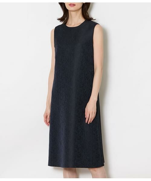 NEWYORKER / ニューヨーカー ミニ丈・ひざ丈ワンピース | ブルームジャカード ノースリーブワンピース | 詳細1