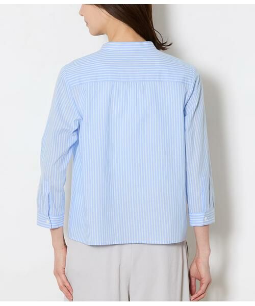 NEWYORKER / ニューヨーカー シャツ・ブラウス | コットンリネンカラミストライプ 7分袖スキッパーシャツ | 詳細2