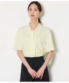 NEWYORKER / ニューヨーカー シャツ・ブラウス | ソフトジョーゼット フレア5分袖ボウタイブラウス