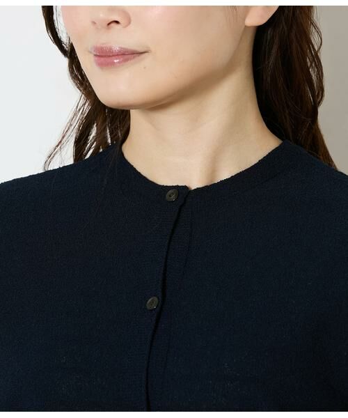 NEWYORKER / ニューヨーカー カーディガン・ボレロ | ポリナイロンブークレーホールガーメント(R) クルーネックニットカーディガン | 詳細3