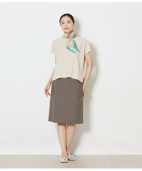 NEWYORKER / ニューヨーカー ニット・セーター | ポリナイロンブークレーホールガーメント(R) フレンチスリーブニットプルオーバー | 詳細10