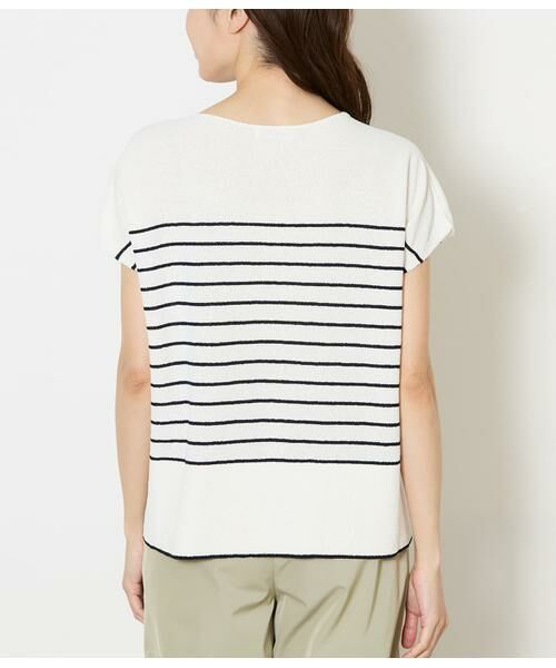 NEWYORKER / ニューヨーカー ニット・セーター | ポリナイロンブークレーホールガーメント(R) フレンチスリーブニットプルオーバー | 詳細2