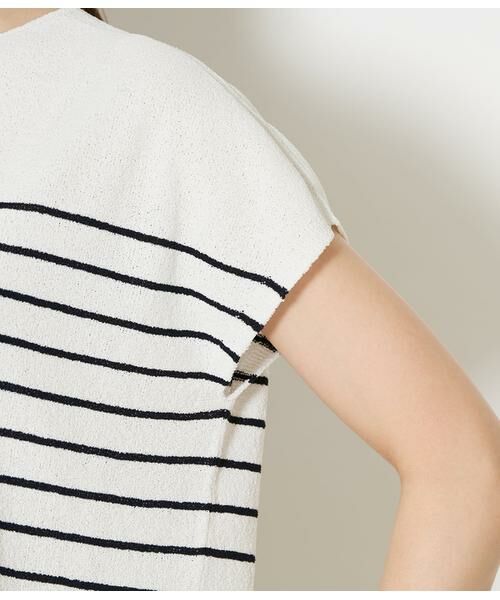 NEWYORKER / ニューヨーカー ニット・セーター | ポリナイロンブークレーホールガーメント(R) フレンチスリーブニットプルオーバー | 詳細4