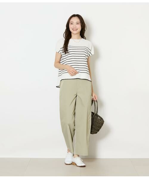 NEWYORKER / ニューヨーカー ニット・セーター | ポリナイロンブークレーホールガーメント(R) フレンチスリーブニットプルオーバー | 詳細6